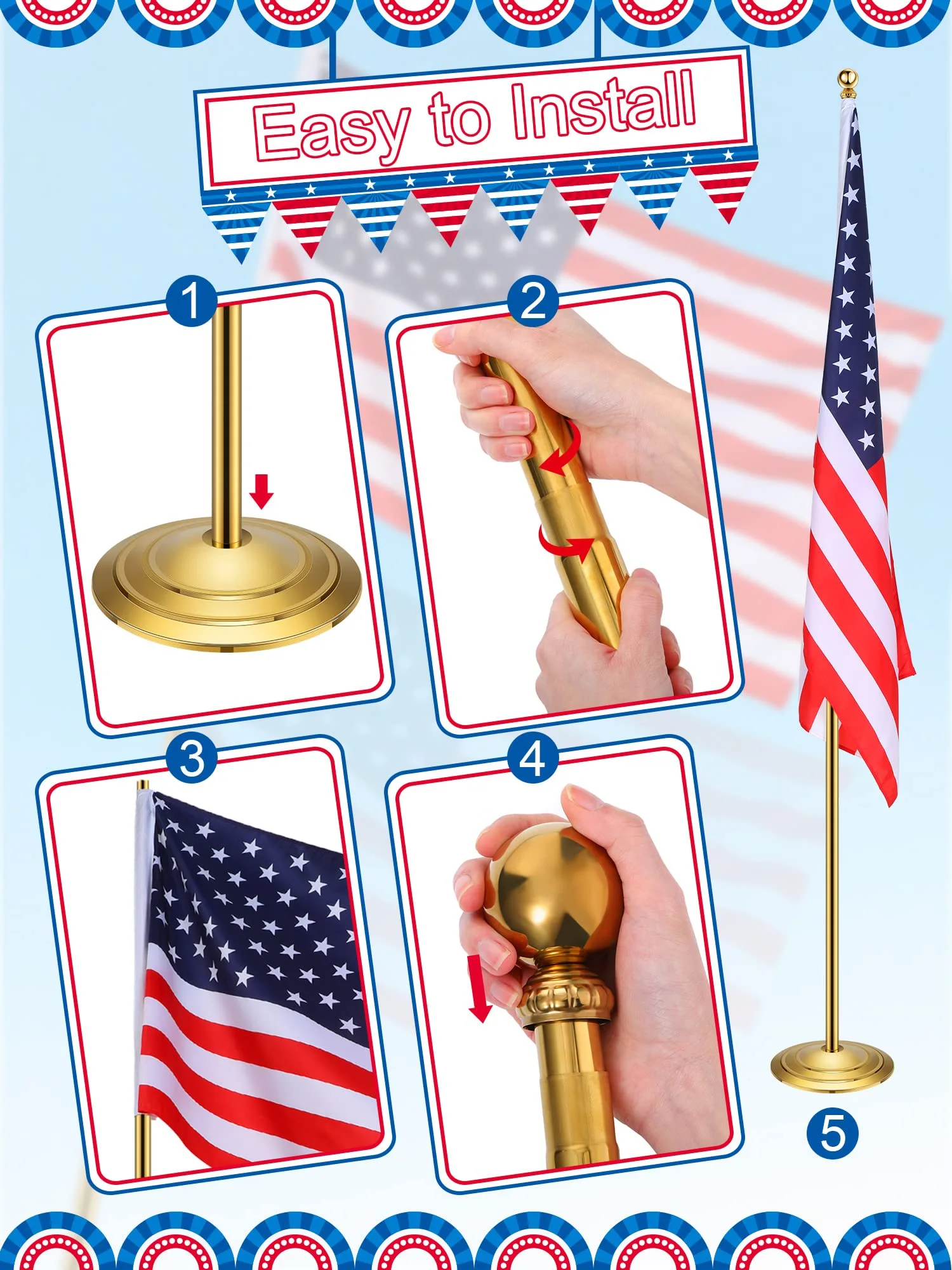 Indoor Office Hall Flag Stand Set Product Page